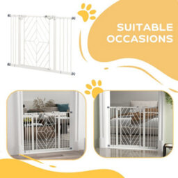 PawHut Pressure Fit Safety Gate W/ Auto Closing Door, Double Locking, 74-100Cm Openings - thumbnail 8