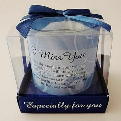 I Miss You Candle Gift Set In Box Candles Wax Message Poetic Writing Home - image 1