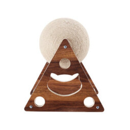 Thehotsale Triangle Cat Scratching Ball Natural Sisal Scratcher Pet Toy 17Cm(H) - thumbnail 4