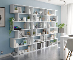 Amos Mann Furniture Venice Open Back White Gloss Bookcase - thumbnail 4