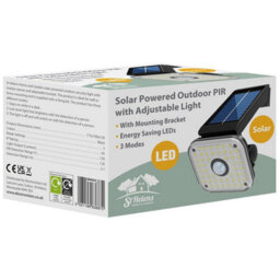 Solar Powered Outdoor Motion Sensor Light - 120 Lumen Wall Or Fence Mounted Lighting With Adjustable Bracket & 3 Lighting Modes - thumbnail 5