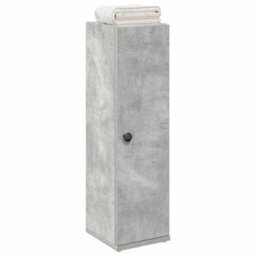 Berkfield Bathroom Cabinet With Roll Holder Concrete Grey 20.5X22X72 Cm - thumbnail 1