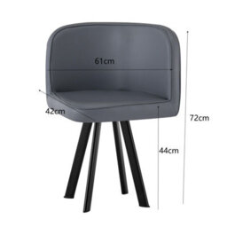 Comfy Living White  90Cm Square Dining Table Set With 4 Grey Chairs - thumbnail 3