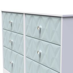San Jose Ready Assembled Matt Duck Egg Blue & White No Effect 6 Drawer Chest (H)792mm (W)1117mm (D)395mm - thumbnail 4