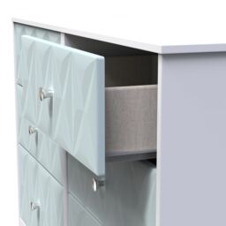 San Jose Ready Assembled Matt Duck Egg Blue & White No Effect 6 Drawer Chest (H)792mm (W)1117mm (D)395mm - thumbnail 3