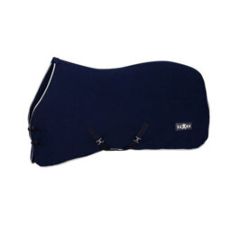 "Saxon Defiant Standard-Neck Fleece Horse Rug Navy/white (6 5"")" - thumbnail 1