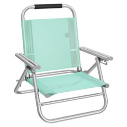 LEDREM Portable Beach Chair With 4-Position Reclining Backrest, Folding Beach Chair, Breathable And Comfortable Fabric, Green - thumbnail 2