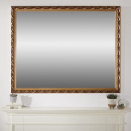 The Online Mirror Shop Wall Mirror Harlington Handcrafted And Finished Rectangular Shape With Antique Gold 120Cm X 95Cm For Hanging In Living Room - thumbnail 2