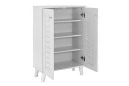 Timber Art Design - Modern Shoe Storage Cabinet 2 Doors Footwear Stand Rack Unit Cupboard White - thumbnail 4