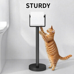 CLEFFNS Heavy Duty Toilet Paper Holder Stand, Stable Weighted Base Toilet Paper Holder Free Standing, Stainless Steel Toilet Paper Roll - thumbnail 8