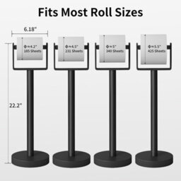 CLEFFNS Heavy Duty Toilet Paper Holder Stand, Stable Weighted Base Toilet Paper Holder Free Standing, Stainless Steel Toilet Paper Roll - thumbnail 4