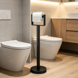 CLEFFNS Heavy Duty Toilet Paper Holder Stand, Stable Weighted Base Toilet Paper Holder Free Standing, Stainless Steel Toilet Paper Roll - thumbnail 1