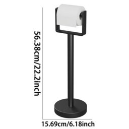 CLEFFNS Heavy Duty Toilet Paper Holder Stand, Stable Weighted Base Toilet Paper Holder Free Standing, Stainless Steel Toilet Paper Roll - thumbnail 2