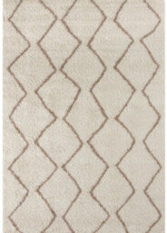 The Rugs Moroccan Shaggy Rugs And Runners Soft Fluffy Wavy Trellis Design High Pile Beige And Ivory Living Room Kitchen Hallway 830
