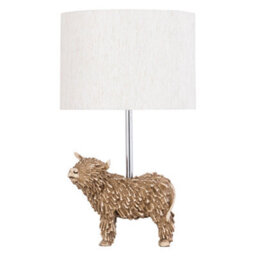 First Choice Lighting Set Of 2 Angus Highland Cow Table Lamps With Oatmeal Linen Shade - thumbnail 2