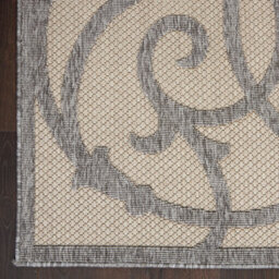 Cream Grey Outdoor Rug, Abstract Optical/ (3D) Stain-Resistant Rug For Patio Decks, Modern Outdoor Area Rug-122Cm X 183Cm - thumbnail 9