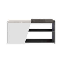 Decortie Modern Fiona Shoe Bench With Storage Space Up To 6 Pair Shoes 104.6(W)Cm Anthracite Grey, White - thumbnail 2