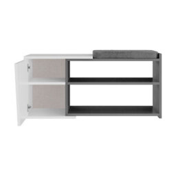Decortie Modern Fiona Shoe Bench With Storage Space Up To 6 Pair Shoes 104.6(W)Cm Anthracite Grey, White - thumbnail 5