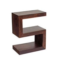 Buttercup Farm Toko Dark Mango S Shaped Display Unit - Solid Mango Wood - L30 X W45 X H60 Cm - thumbnail 1