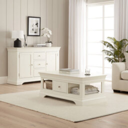 The Furniture Market Wilmslow White Painted 1 Drawer Coffee Table - thumbnail 4