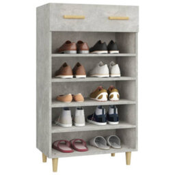 Berkfield Shoe Cabinet Concrete Grey 60X35X105 Cm Engineered Wood - thumbnail 4