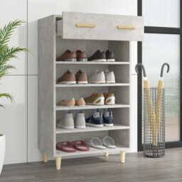 Berkfield Shoe Cabinet Concrete Grey 60X35X105 Cm Engineered Wood - thumbnail 3