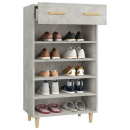 Berkfield Shoe Cabinet Concrete Grey 60X35X105 Cm Engineered Wood - thumbnail 5
