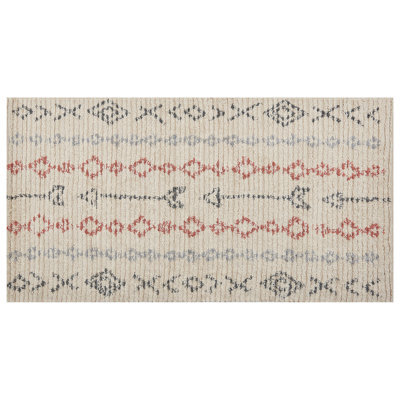 Beliani Rug Dispur Beige 80 X 150 Cm Cotton - image 1