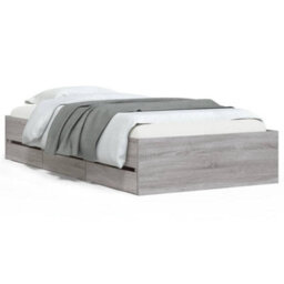 Berkfield Bed Frame With Drawers Without Mattress Grey Sonoma 90X190 Cm Single - thumbnail 2