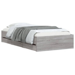 Berkfield Bed Frame With Drawers Without Mattress Grey Sonoma 90X190 Cm Single - thumbnail 3
