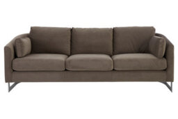 Orsina Luxe 3 Seater Grey Velvet Sofa,lounge Couch With Scatter Cushions,sofa Seat With Slim Armrests,velvet Couch - thumbnail 1