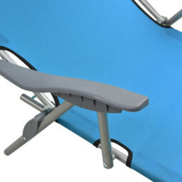 Walplus Sun Lounger With Canopy Steel Blue - thumbnail 6
