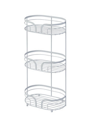 Showerdrape Dante White Freestanding Bathroom Floor Shower Caddy - image 1