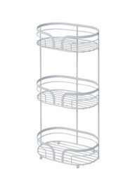 Showerdrape Dante White Freestanding Bathroom Floor Shower Caddy - thumbnail 1