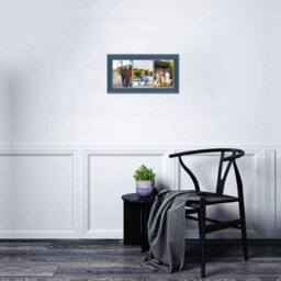 AK Frames 16X8 Navy Blue Classic Multi Photo Frame With Mid Grey Mount - Holds 3 Apertures (3X) 7X5 Photos - thumbnail 3