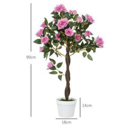 2 X 90Cm Artificial Rose Tree Fake Purple Decorative Plant - thumbnail 2