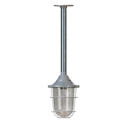 Industrial E27 Base Conduit Pendant Light Fitting 40Cm Galvanized Steel With Metal 21Cm Cage Hanging Pendant Lamp - image 1