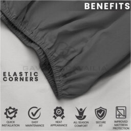 Gc Gaveno Cavailia Plain Dyed Fitted Bedsheet King Charcoal Super Soft & Comfy Non Iron Fitted Sheet - thumbnail 4