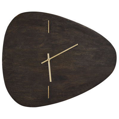 Beliani Wall Clock Loktak 56 Cm Dark Brown - image 1
