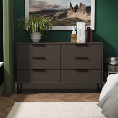 Beijing 6 Drawer Midi Chest Of Drawers In Graphite (Ready Assembled) - image 1