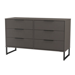 Beijing 6 Drawer Midi Chest Of Drawers In Graphite (Ready Assembled) - thumbnail 4