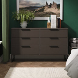 Beijing 6 Drawer Midi Chest Of Drawers In Graphite (Ready Assembled) - thumbnail 1