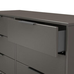 Beijing 6 Drawer Midi Chest Of Drawers In Graphite (Ready Assembled) - thumbnail 6