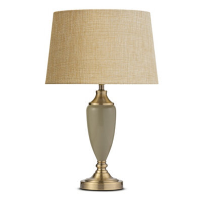 Lighting Supermarket Bailey Large Sage Green Table Lamp With Beige Lined Shade - image 1