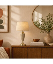 Lighting Supermarket Bailey Large Sage Green Table Lamp With Beige Lined Shade - thumbnail 6