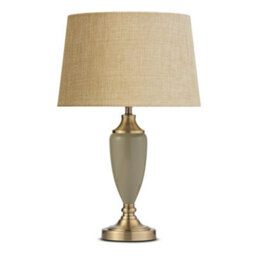 Lighting Supermarket Bailey Large Sage Green Table Lamp With Beige Lined Shade - thumbnail 1