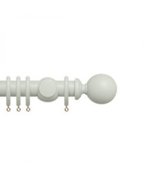 Premium 35mm Wooden Curtain Pole Set - Chalk White 60Cm