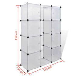 Berkfield Modular Cabinet With 9 Compartments 37X115X150 Cm White - thumbnail 7