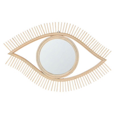 Beliani Wall Mirror Soyopa 79 Cm 48 Cm Bamboo Natural - image 1