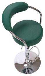 Lamboro Zenith Kitchen Bar Stool, Chrome Footrest, Height Adjustable Swivel Gas Lift, Home Bar & Breakfast Barstool, Faux-Leather, Green - thumbnail 7